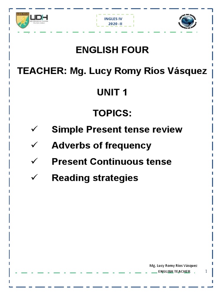 Modulo English Four Unit 1 Pdf Verbo Semántica