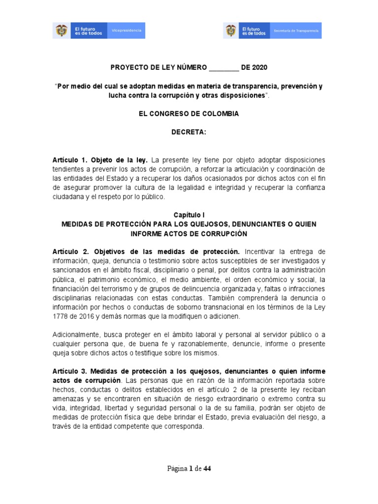 PL Prevencion y Lucha Contra La Corrupción VF | PDF | Corrupción ...