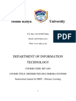 MKU Distance Learning Manual Distributed Multimedia Systems