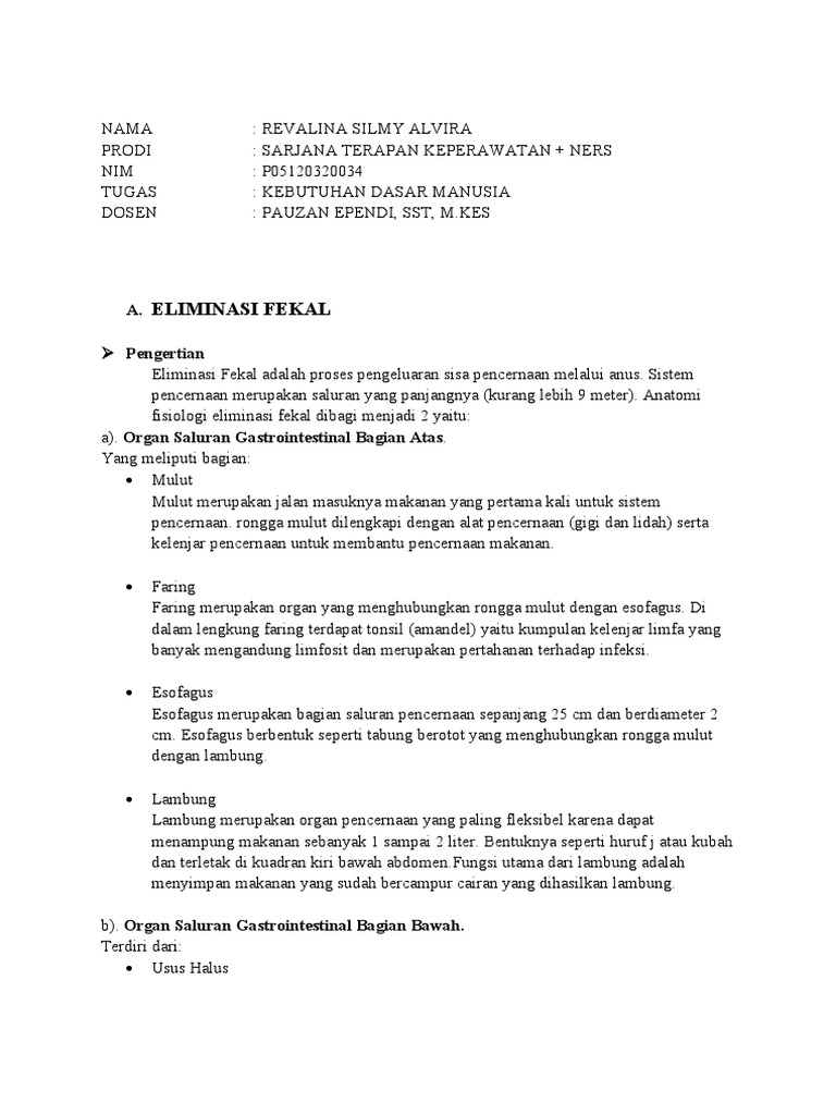 Panduan Eliminasi Fekal dan Huknah | PDF | Sains & Matematika