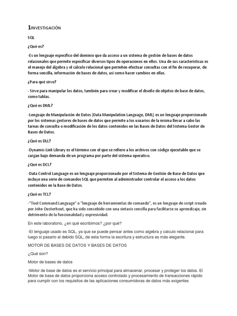 Guía Completa de SQL: Conceptos y Consultas Básicas | PDF | SQL | Bases ...