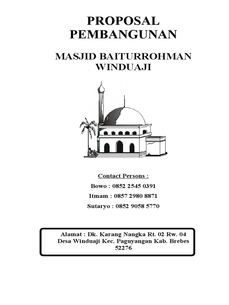 PROPOSAL PEMBANGUNAN Masjid Fix | PDF