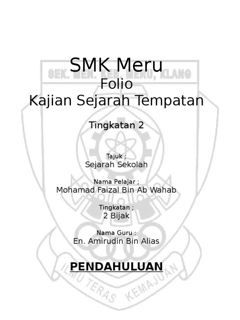 Folio Sejarah Form 2 | PDF