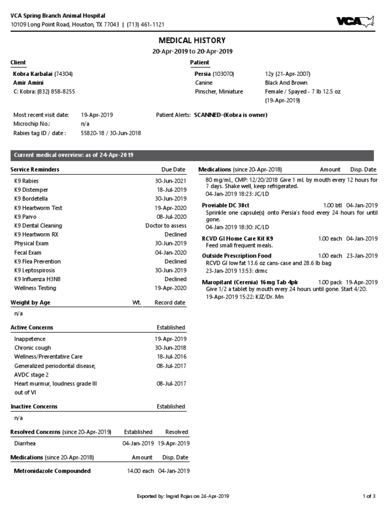 Vca Report Apr Pdf White Blood Cell Diseases And Disorders