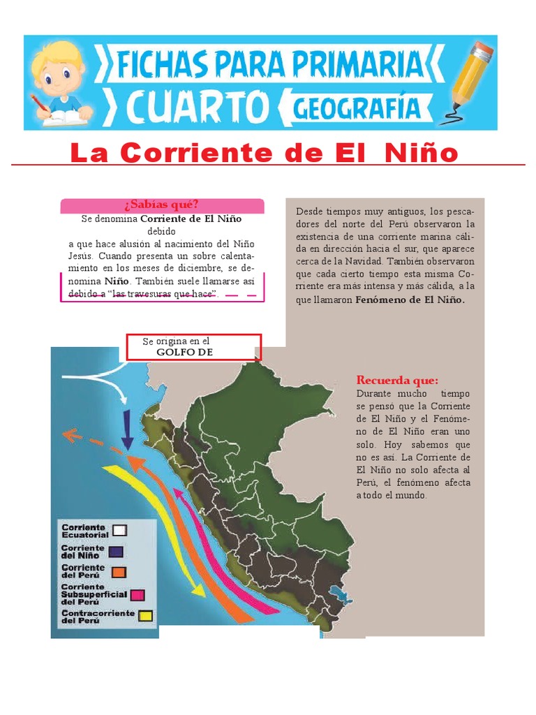 La Corriente de El Niño para Cuarto Grado de Primaria | PDF | El niño ...