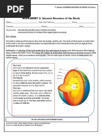 WORKSHEET 2: Internal Structure of The Earth