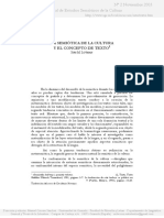 La Semiótica de La Cultura y El Concepto de Texto. Lotman