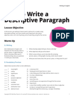 How To Write A Descriptive Paragraph: Lesson Objective