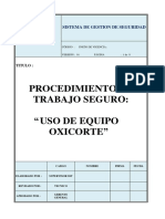 PROCEDIMIENTO USO EQUIPO OXICORTE