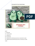 Amigurumi Crocheted Avocado Fruit Free Crochet Pattern: Legend