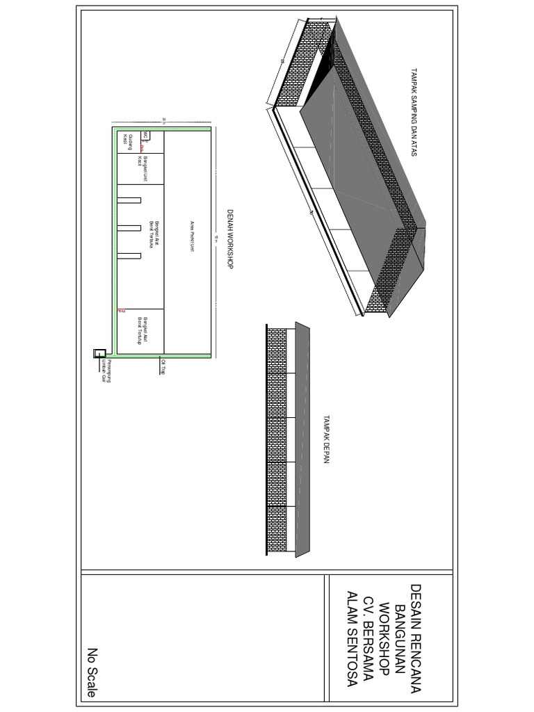 Desain Denah Workshop Alat Berat | PDF