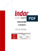 Lista de Consumos: Escuela de Minas 3 X PSA-1600-X/12