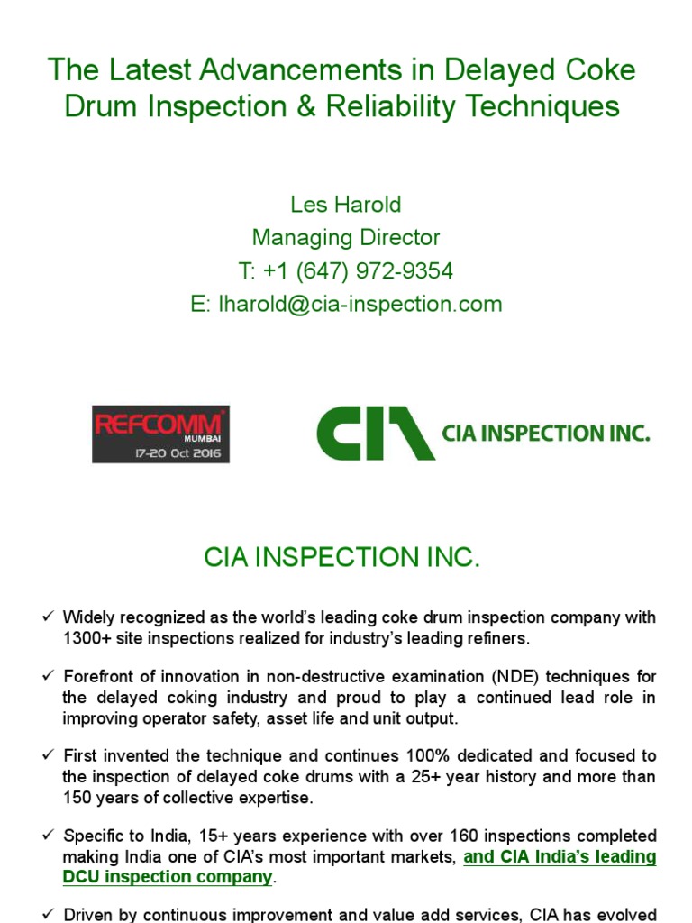 Advancements in Coke Drum Inspection | PDF | Reliability Engineering ...