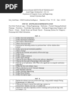 Unit Iii - Knowledge Representation: Part - A