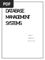 Database Management Systems: Sunil.R 19MIS0123 Slot: L25+L26