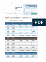 Employee Schedule Template: Week Beginning