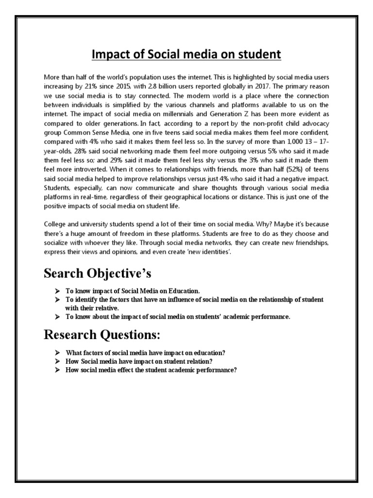Impact of Social Media On Student | PDF | Social Science