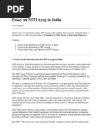 Essay On The Introduction To NITI Aayog in India