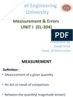 Measurement & Errors UNIT I 