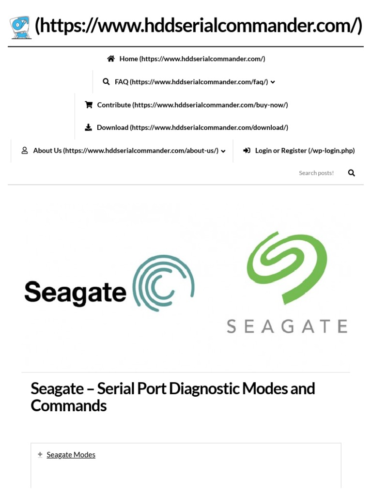 Seagate Serial Port Diagnostic Modes and Commands HDD Serial