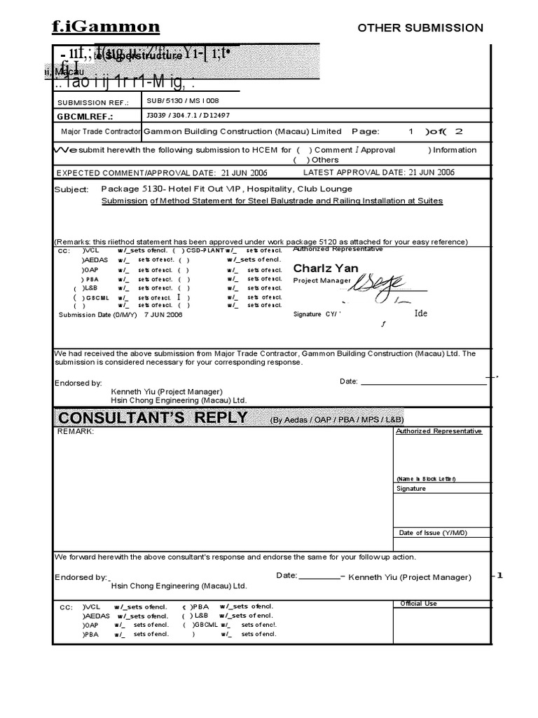 Dokumen Tips Method Statement For Steel Balustrade and Railing Installation PDF Economic