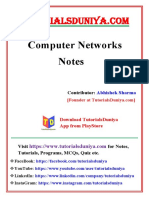 Computer Networks Notes 3 - TutorialsDuniya PDF