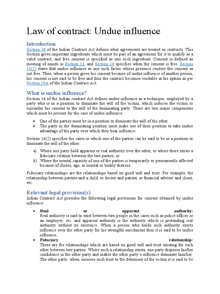 law-of-contract-undue-influence-section-10-pdf-fiduciary-common-law