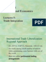 KTEE 308 International Economics: Lectures 5: Trade Integration