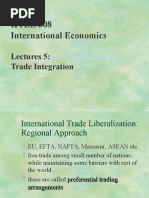 KTEE 308 International Economics: Lectures 5: Trade Integration