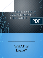 Different Kinds of Data and Data Sets in Research. GROUP 2