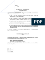 Affidavit of Termination of Employment: Mary Melalon S. Dionaldo ID Number: SSS Number 06-1873853-1