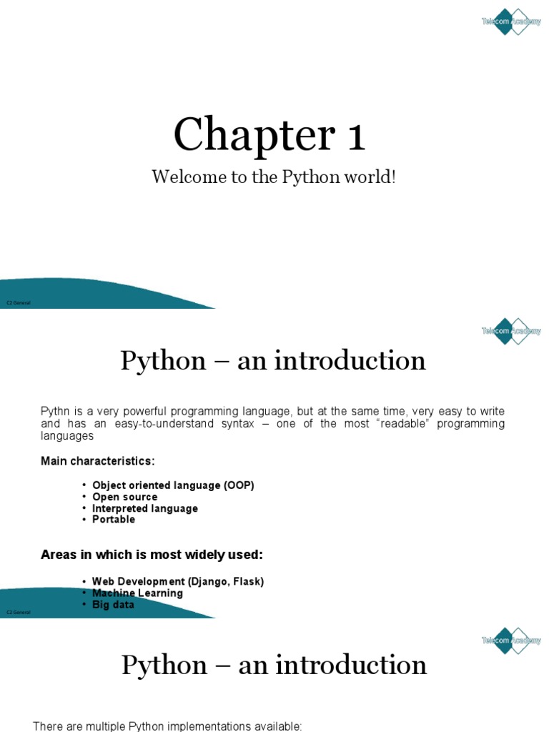 Welcome To The Python World!: C2 General | PDF | Boolean Data Type ...