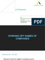 Striking of Name of Company