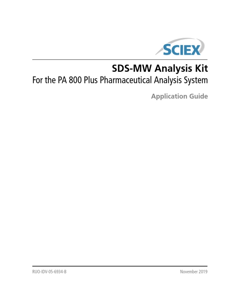 For The PA 800 Plus Pharmaceutical Analysis System SDSMW Analysis Kit