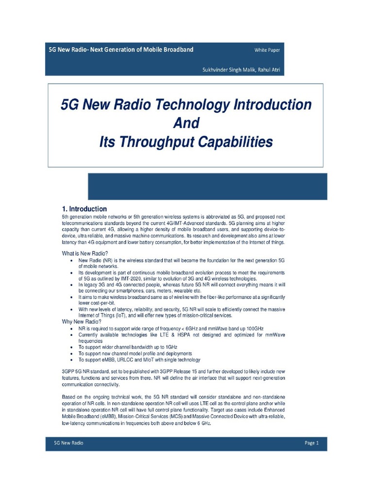 5G New Radio Throughput Calculation PDF | PDF