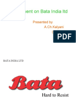 Assignment On Bata India LTD: Presented by A.Ch - Kalyani (M.B.A)