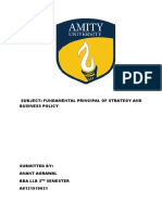 Subject: Fundamental Principal of Strategy and Business Policy