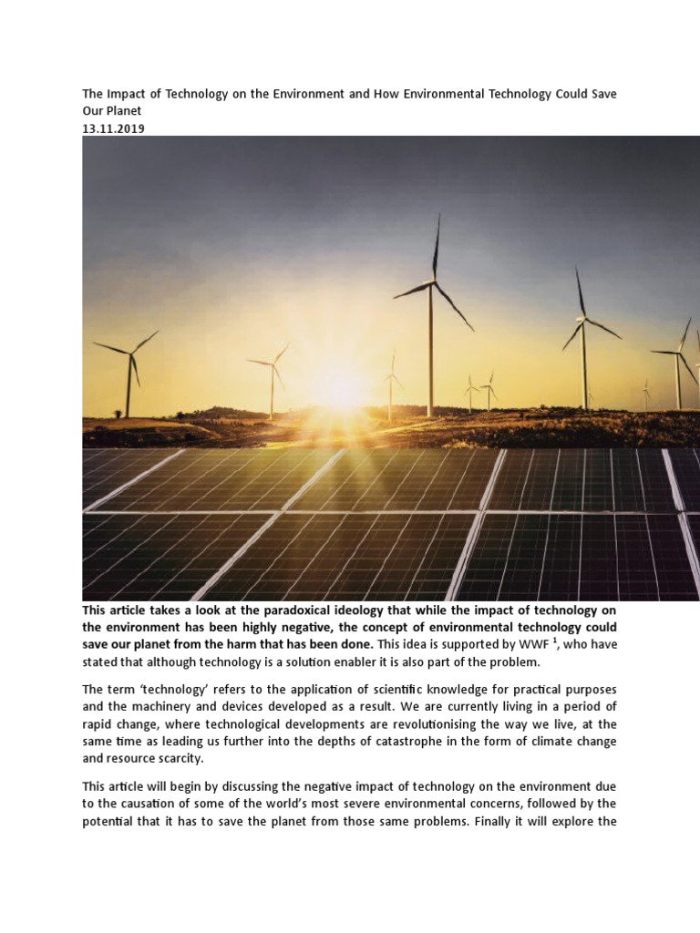 Impact of Technology | PDF | Resource Depletion | Recycling