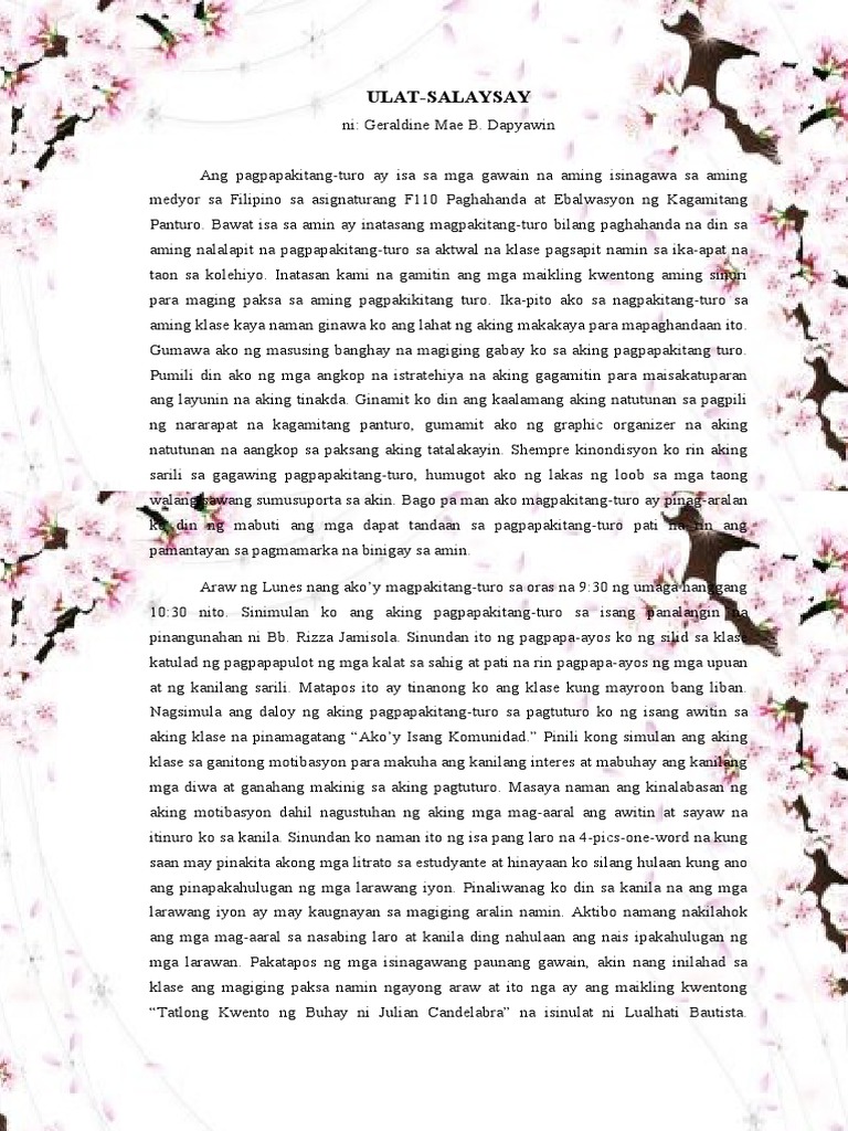 Ulat Salaysay | PDF