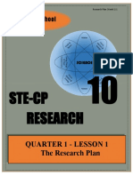 Ste-Cp Research: Quarter 1 - Lesson 1 The Research Plan