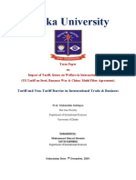 Dhaka University: Tariff and Non-Tariff Barrier in International Trade & Business