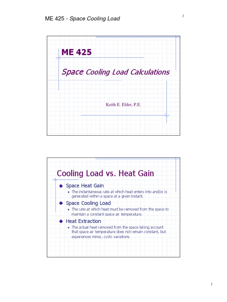 HVAC 03 Space Cooling Load Calculation | PDF | Physical Phenomena ...