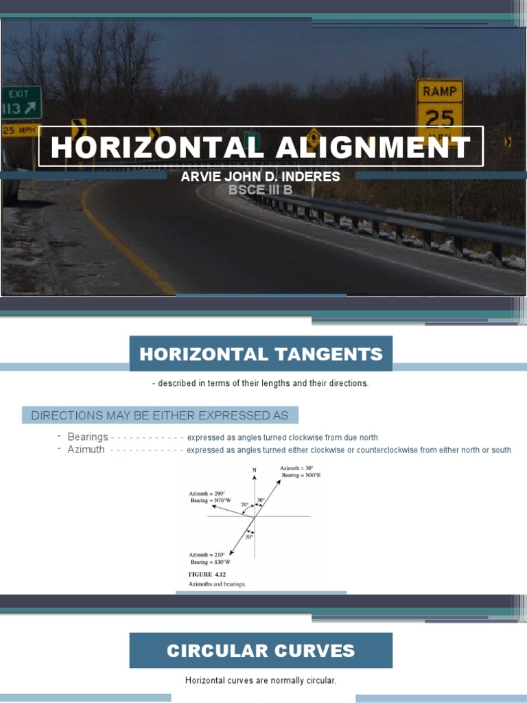 Horizontal Alignment: Arvie John D. Inderes | PDF | Angle ...