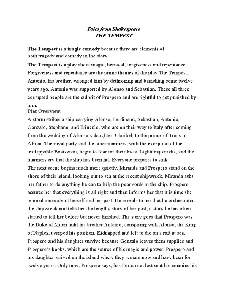 The Tempest Plot Review by A Class 7 Teacher | PDF | The Tempest