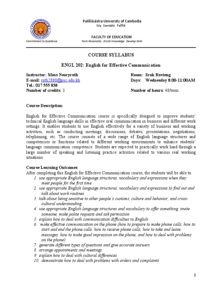 English for Effective Business Communication | PDF | Educational ...