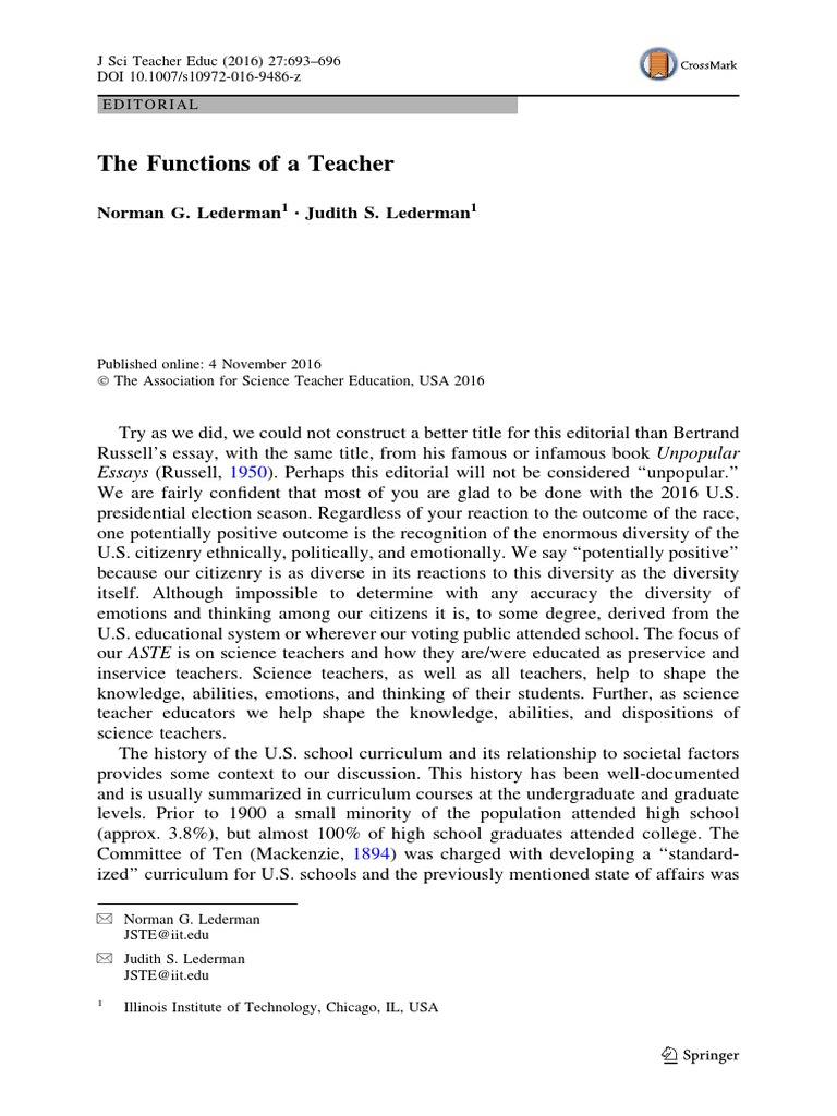 The Role of Teachers in Shaping Society | PDF | Critical Thinking ...