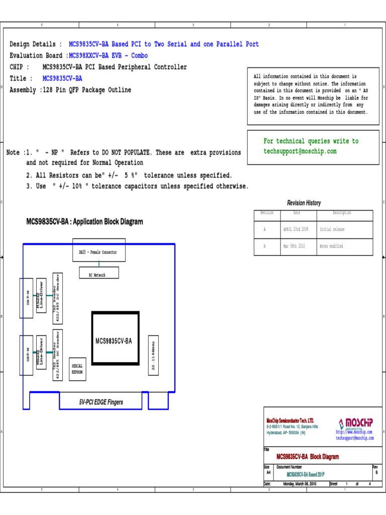 MCS9835CV-BA Based PCI To Two Serial and One Parallel Port MCS98XXCV-BA ...