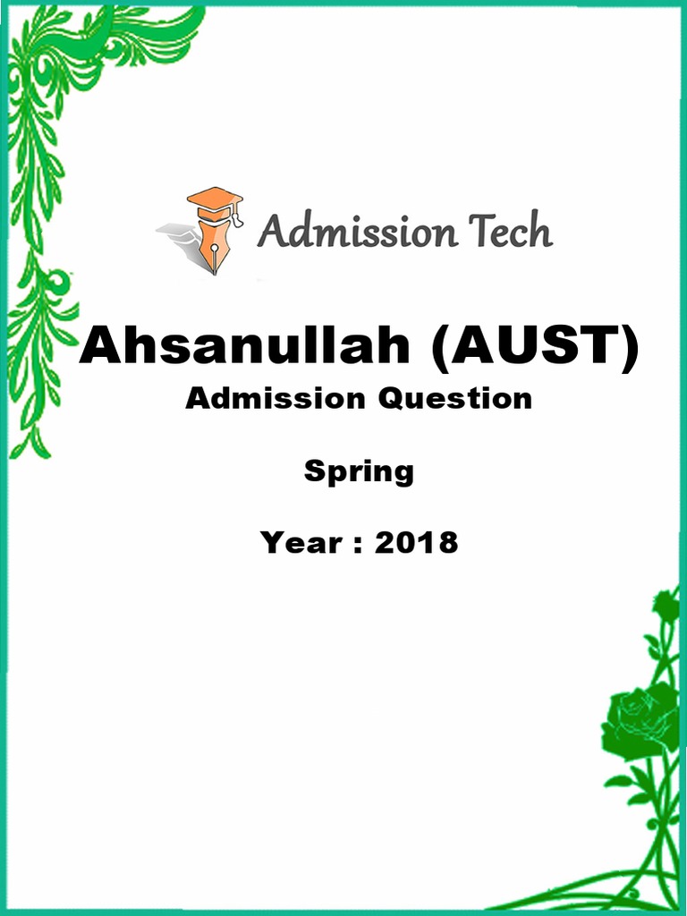 AUST Admission Question Bank 2018 | PDF | Gases | Physical Chemistry
