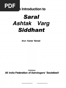 Jyotish - AIFAS - Saral Ashtak Varg Siddhant PDF