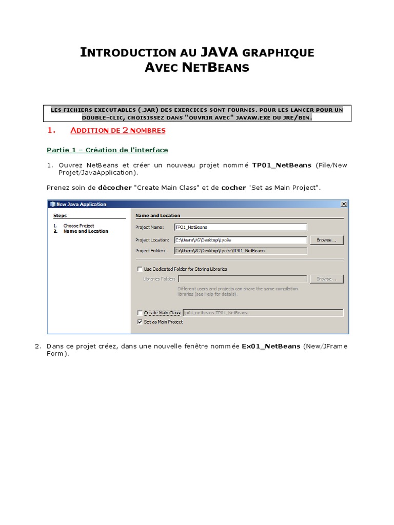Introduction à Java avec NetBeans | PDF | Java (Langage de ...